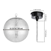 Yescom Shiny Disco Ball with Motor, RGB Light Event Party Decor, 12in with Motor Silver Image