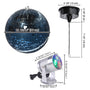 Yescom Shiny Disco Ball with Motor, RGB Light Event Party Decor, 12in Blue Image