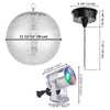 Yescom Shiny Disco Ball with Motor, RGB Light Home Party(12", 16" Opts)