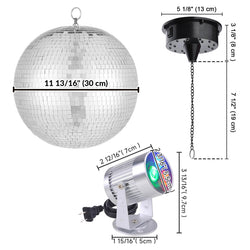 Yescom Shiny Disco Ball with Motor, RGB Light Home Party(12