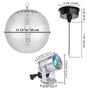 Yescom Shiny Disco Ball with Motor, RGB Light Event Party Decor, 12in Silver Image