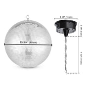 Yescom Shiny Disco Ball with Motor, RGB Light Event Party Decor, 16in with Motor Silver Image
