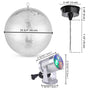 Yescom Shiny Disco Ball with Motor, RGB Light Event Party Decor, 16in Silver Image
