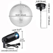Yescom 16in Shiny Disco Ball with Motor, 8 RGB Lights for Event Party Image