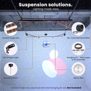 Yescom 16in Shiny Disco Ball with Motor, 8 RGB Lights for Event Party Image