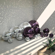 Yescom 16PCS Large Mirror Balls - 5 Assorted Sizes Up to 24", Silver + Purple Image