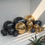 Yescom 16PCS Large Mirror Balls - 5 Assorted Sizes Up to 24", Black + Gold Image