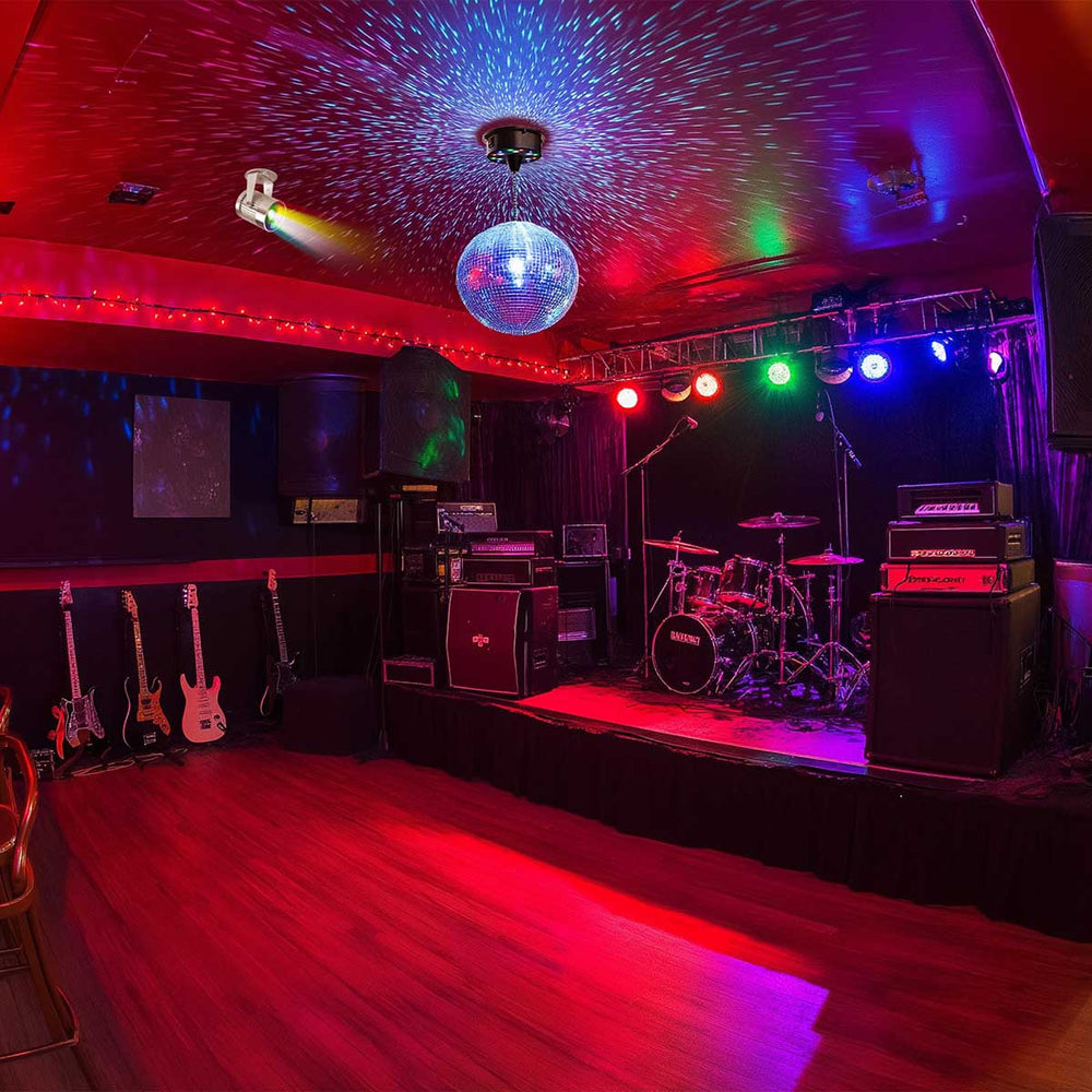 Yescom Shiny Disco Ball with Motor, RGB Light Home Party(12", 16" Opts) Image