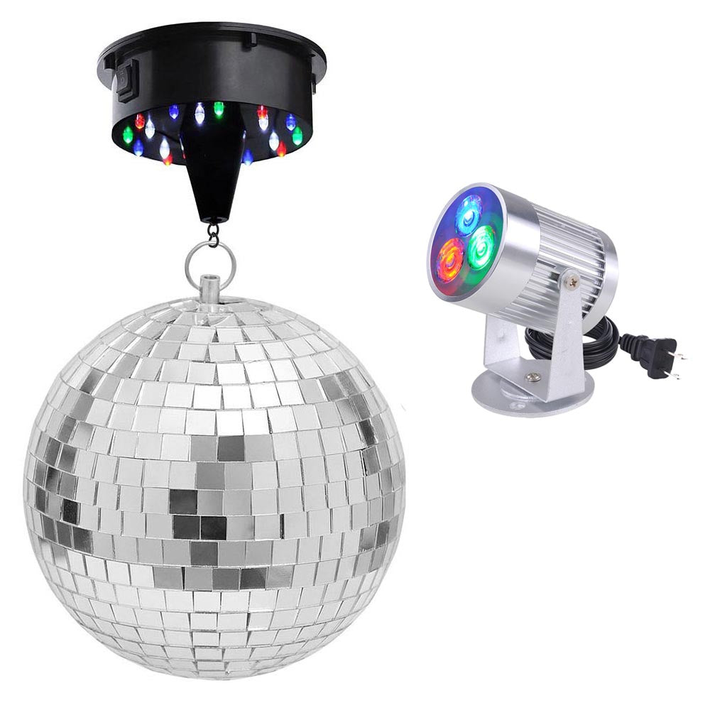 Yescom 18 LED DJ Lights Mirror Disco Ball Rotating Motor