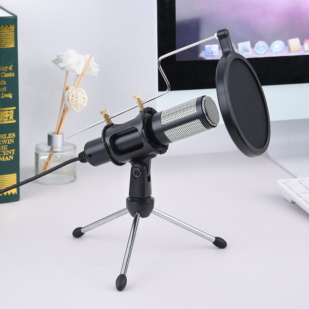 Yescom Condenser USB Microphone & Tripod Stand Kit Chatting Recording Image