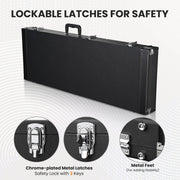 Yescom Lockable Universal Electric Guitar Hard-Shell Case 41"x14" Wooden Image