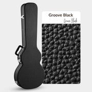 Yescom Lockable Electric Guitar Hard-Shell Case Les Paul Style Wood, Groove Black without Backpack Straps & Stand Image