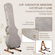 Yescom Lockable Electric Guitar Hard-Shell Case Les Paul Style Wood Image