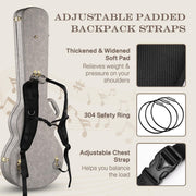 Yescom Lockable Electric Guitar Hard-Shell Case Les Paul Style Wood Image