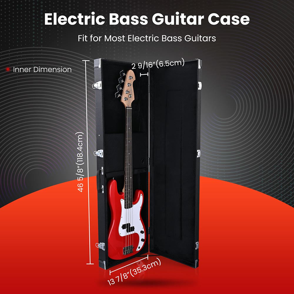Yescom Lockable Universal Electric Bass Guitar Hard-Shell Case 48x15 in Image