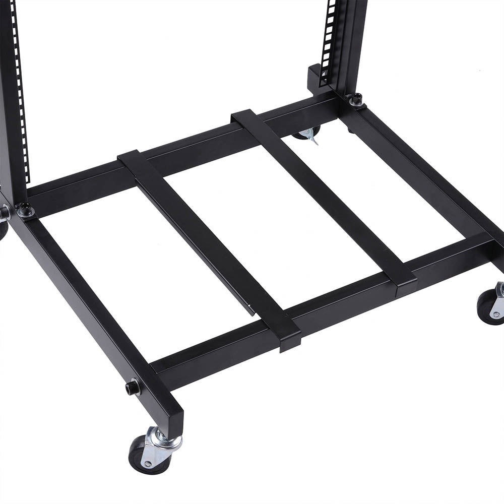 Yescom 19in 16U Stage Rolling Audio Mixer Stand Rack Cart w/ 4 Poles Image