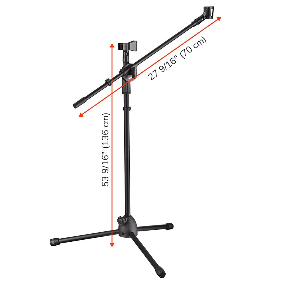 Yescom Microphone Boom Stand w/ 2 Mic Clips Adjustable Tripod Image