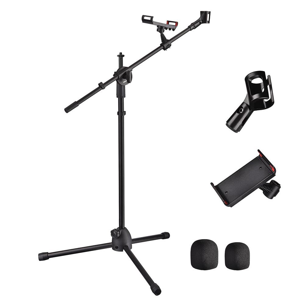 Yescom Studio Mic Stand with Boom Mic Clip Phone Holder H5'11" Image