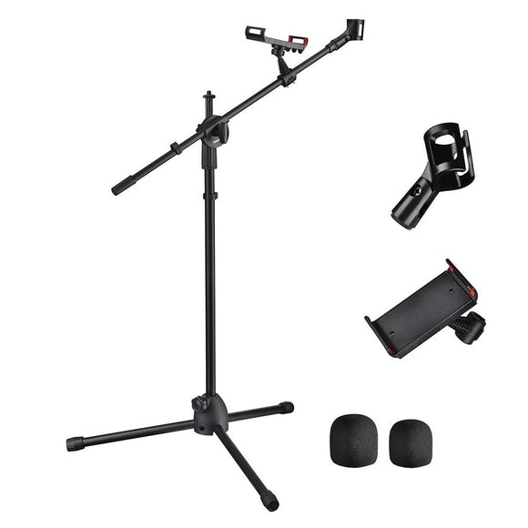Yescom Studio Mic Stand with Boom Mic Clip Phone Holder H5'11