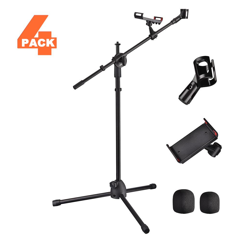 Yescom Studio Mic Stand with Boom Mic Clip Phone Holder H5'11", 4ct/pack Image