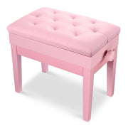 Yescom Piano Bench Leather Seat Adjustable-Height w/ Storage, Pink Image