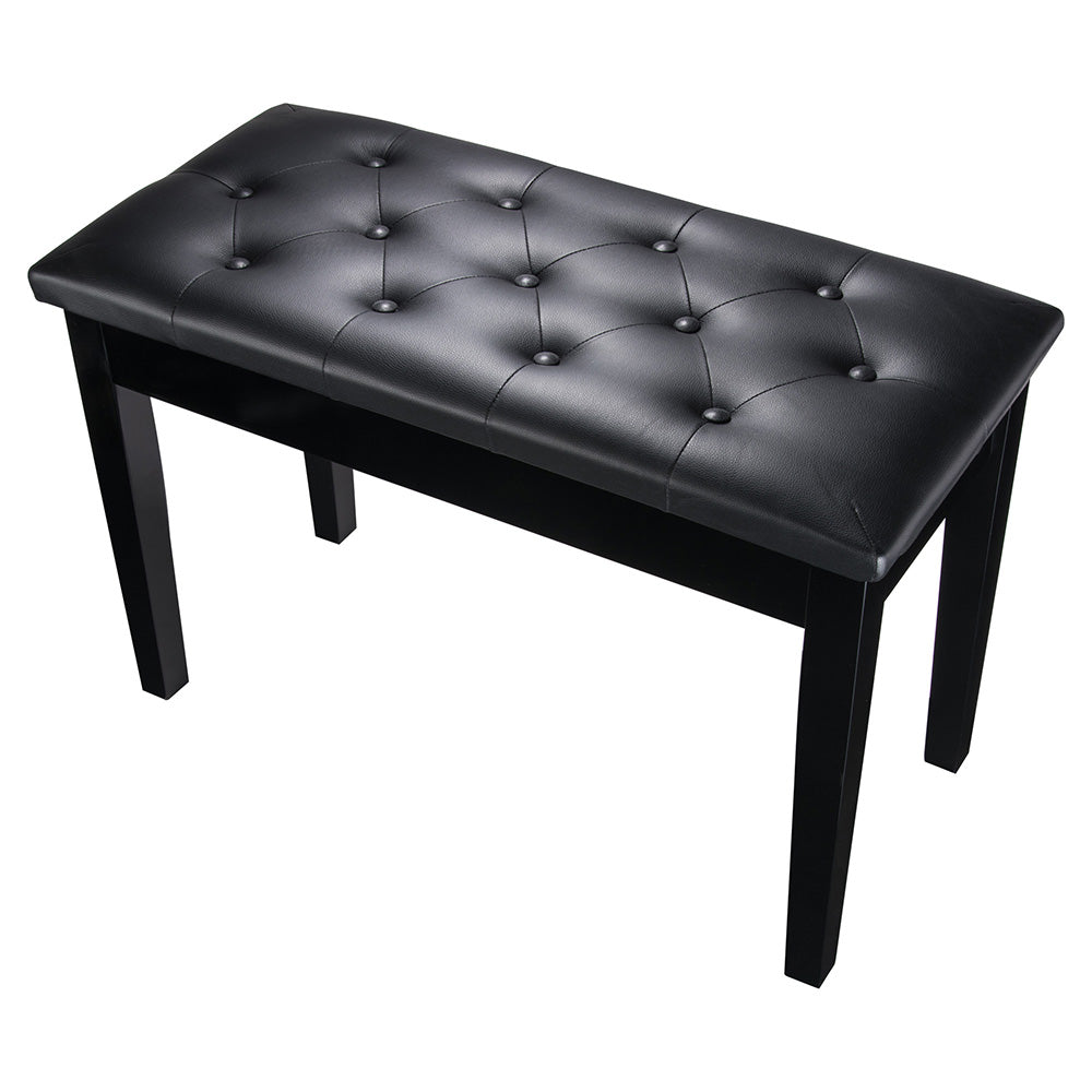 Yescom Duet Piano Bench Seat Keyboard Wood Upholstered w/ Storage, Black Image