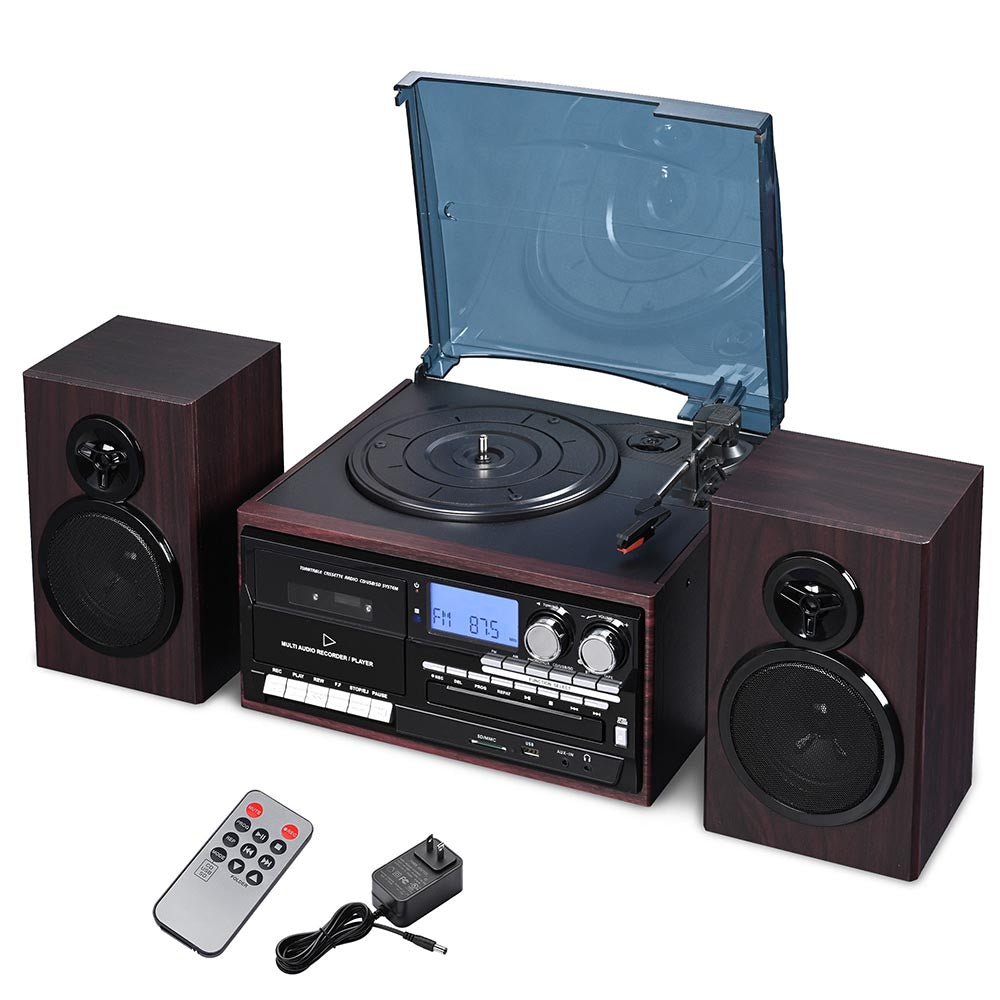 Yescom Bluetooth Vinyl Record Player Turntable Audio System