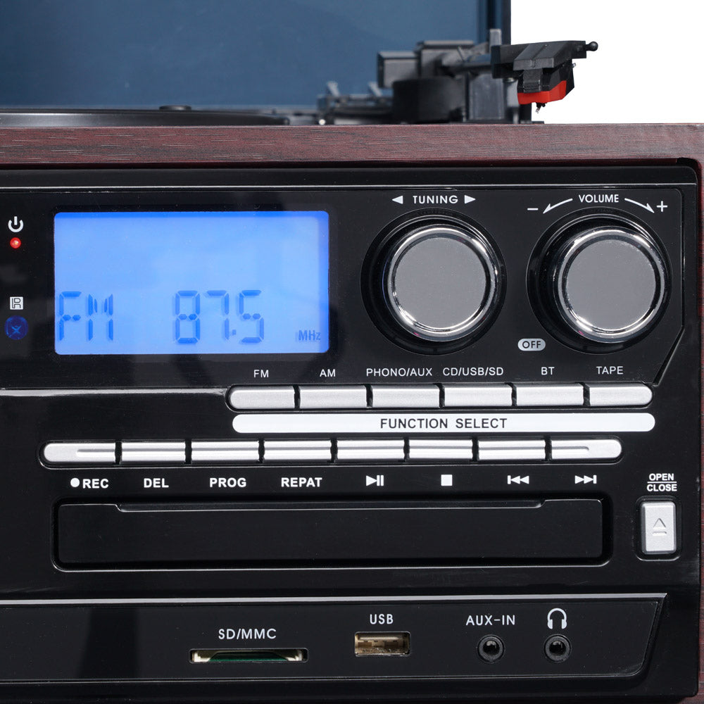 Yescom Bluetooth Vinyl Record Player Turntable Audio System Speakers Image