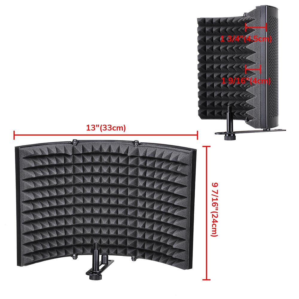 Yescom Microphone Studio Isolation Shield Sound Isolator Absorber 3-Panel Image