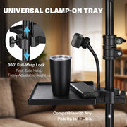 Yescom Flat Tray Holds 9/16" to 1 3/4" Poles with Phone Holder Image