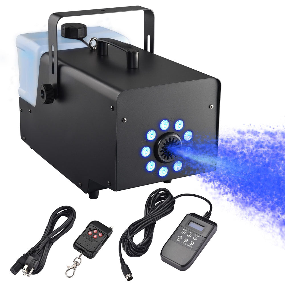 Yescom LED Snow Machine with Remote DMX RGB Lights 1500W