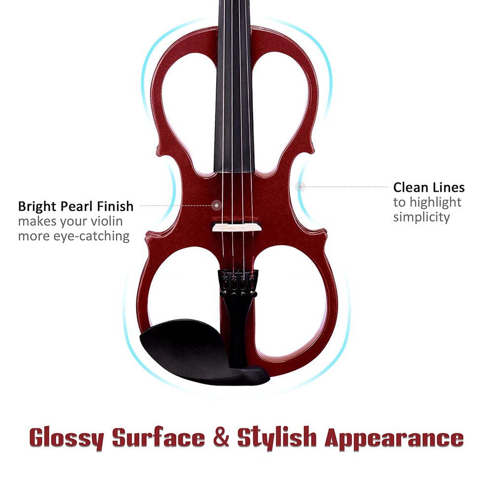 Yescom 4/4 Full Size Electric Violin Bow Headphone Case Set Image