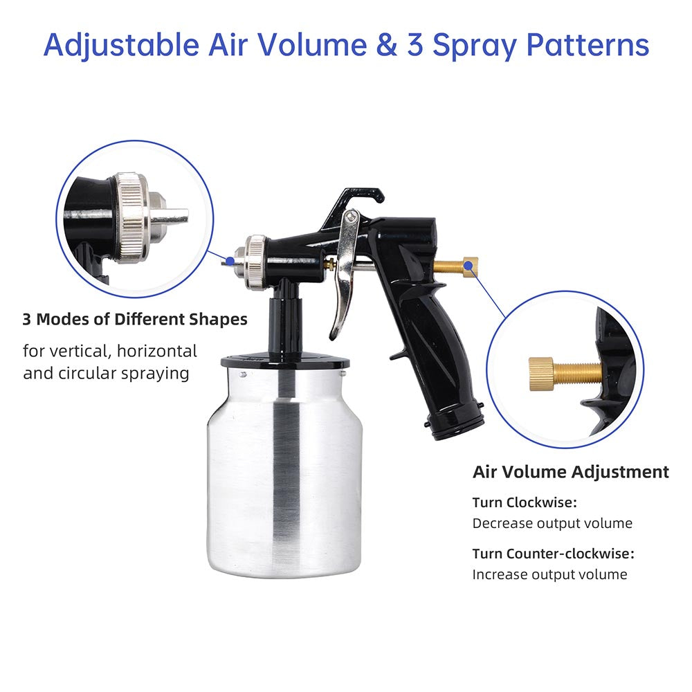 Yescom Automotive Paint Sprayers 1L HVLP Spray Gun Kit w/ Portable Compressor Image