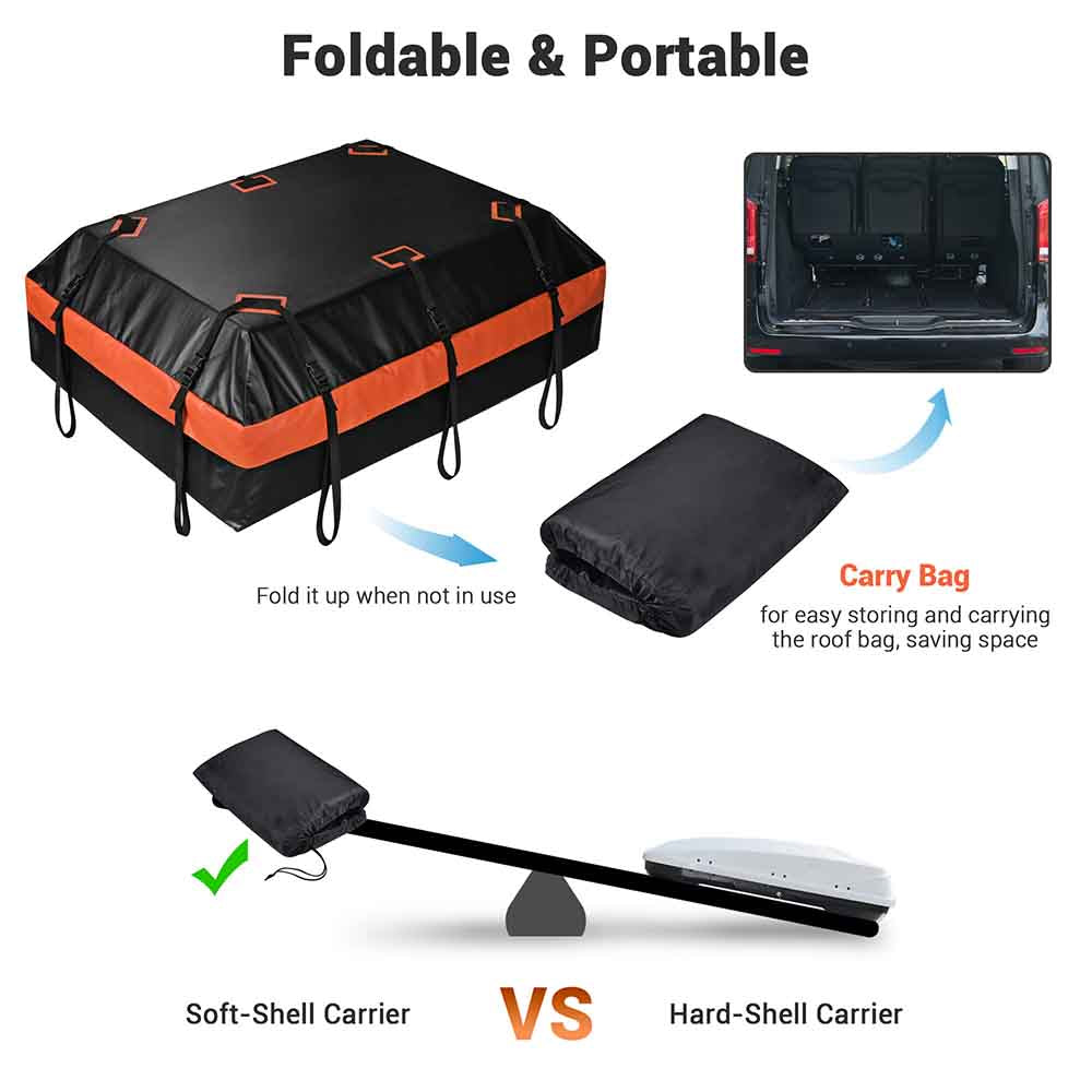 Yescom Rooftop Cargo Bag for SUV Car 21 cu ft.(52x39x17.5 in) Image