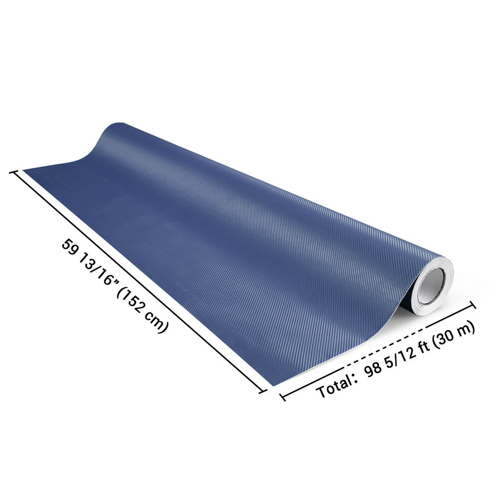 Yescom Carbon Vinyl Wrap Roll 5' x 92' Auto Car 3D Sticker Blue Image