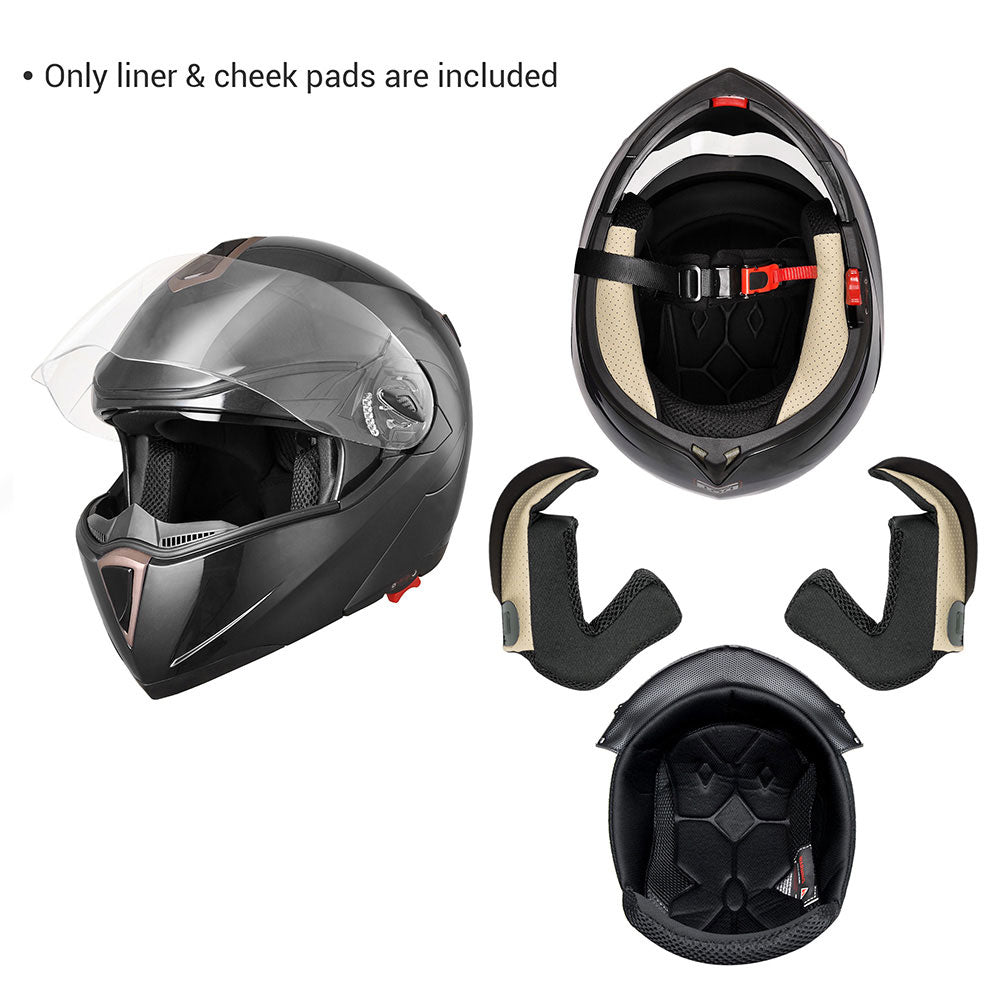 AHR RUN-M Motorcycle Helmet Liner & Cheek Pads Replacement M