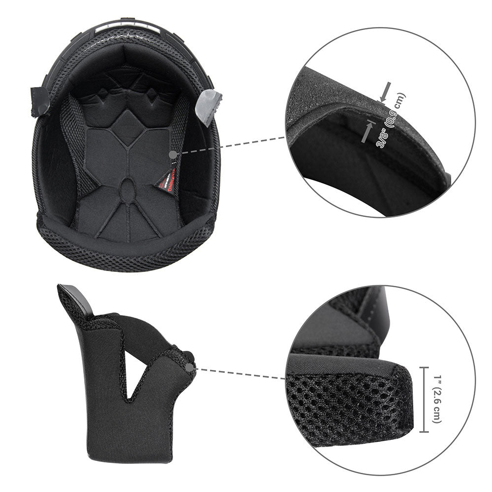 Yescom RUN-F Motorcycle Helmet Liner & Cheek Pads Replacement Image