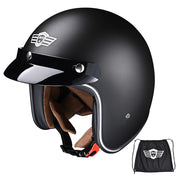 AHR Retro DOT 3/4 Open Face Motorcycle Helmet Visor Matte Black AHR Retro DOT 3/4 Open Face Motorcycle Helmet Visor Matte Black