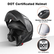 AHR RUN-M3 Modular Helmet Flip Up DOT 2-Visors Matte Black AHR RUN-M3 Modular Helmet Flip Up DOT 2-Visors Matte Black