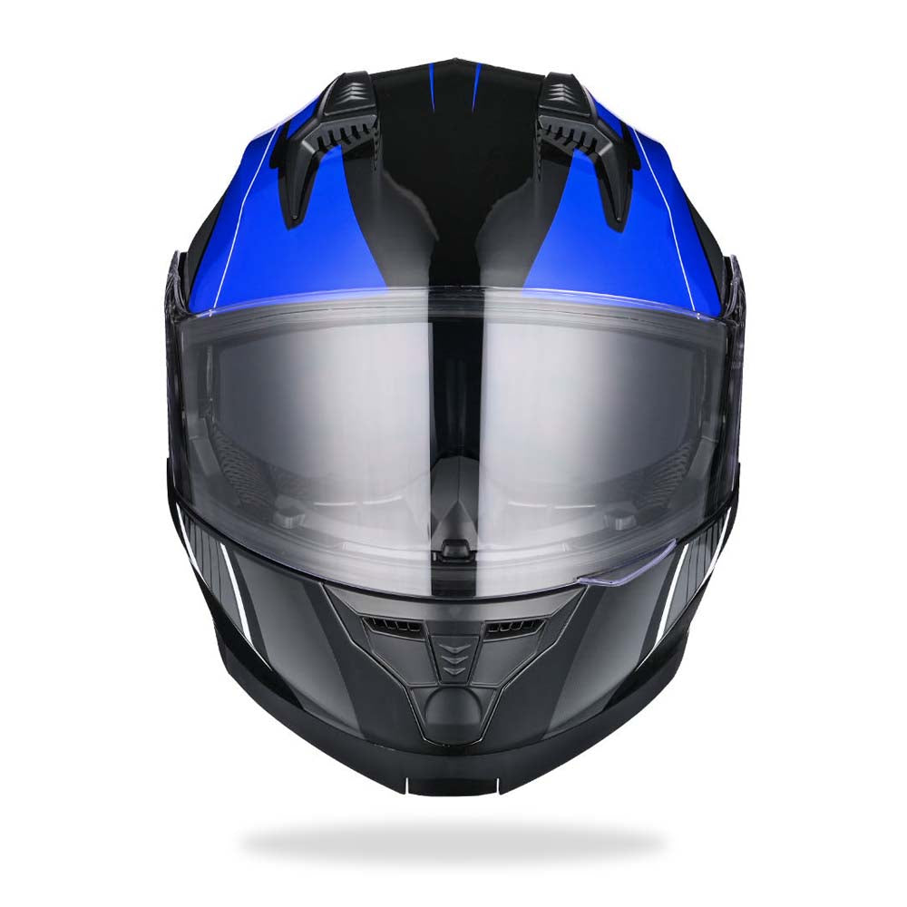 Yescom RUN-M3 Modular Helmet Flip Up DOT 2-Visors Blue, XL(61-62cm) Image