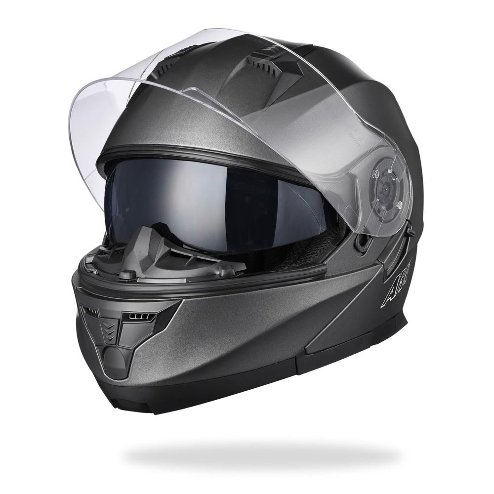 Yescom RUN-M3 Modular Helmet Flip Up DOT 2-Visors Gray, M(57-58cm) Image