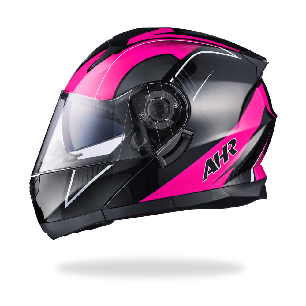 Yescom RUN-M3 Modular Helmet Flip Up DOT 2-Visors Black Pink, L(59-60cm) Image