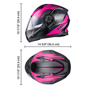 Yescom RUN-M3 Modular Helmet Flip Up DOT 2-Visors Black Pink Image