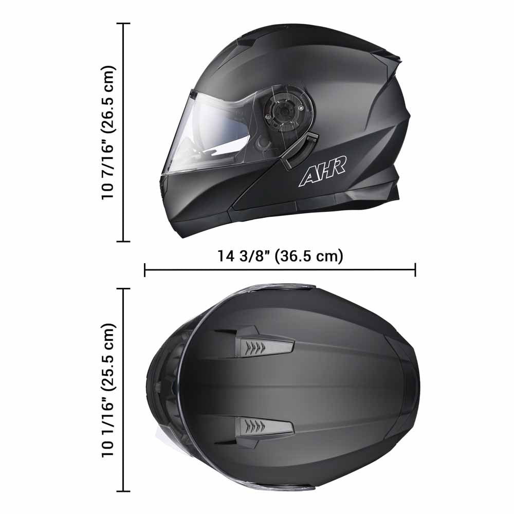 Yescom RUN-M3 Modular Helmet Flip Up DOT 2-Visors Matte Black Image