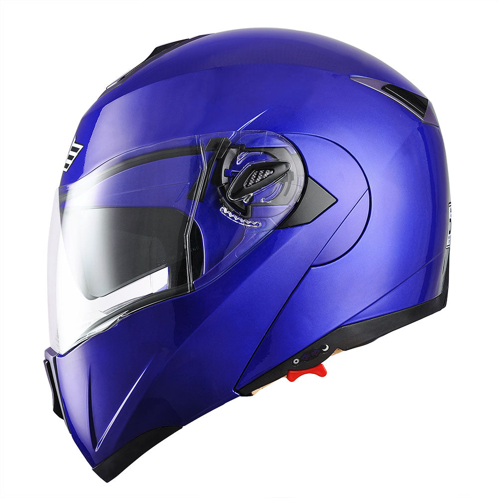 Yescom Modular Helmet Flip Up Full Face Dual Visors DOT Blue, M Image
