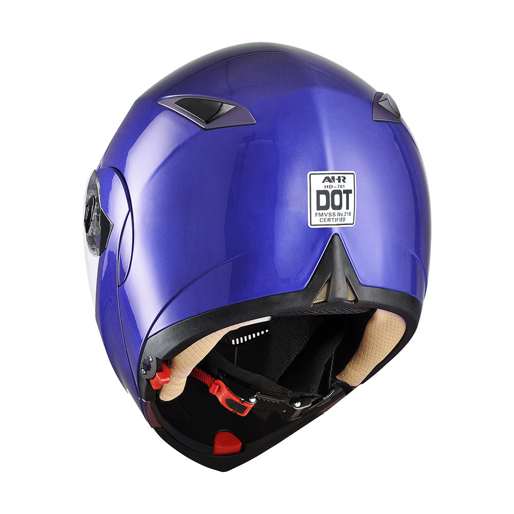 Yescom Modular Helmet Flip Up Full Face Dual Visors DOT Blue Image