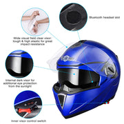 TRIANGLE Motorcycle Helmet Dual Visor Modular Flip up Full Face Helmet TRIANGLE Motorcycle Helmet Dual Visor Modular Flip up Full Face Helmet