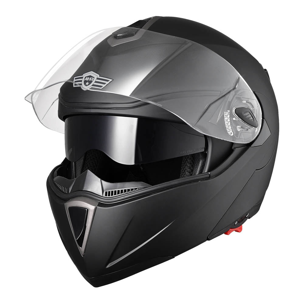 Yescom DOT Flip Up Motorcycle Helmet Full Face Dual Visors Matte Black, XL Image