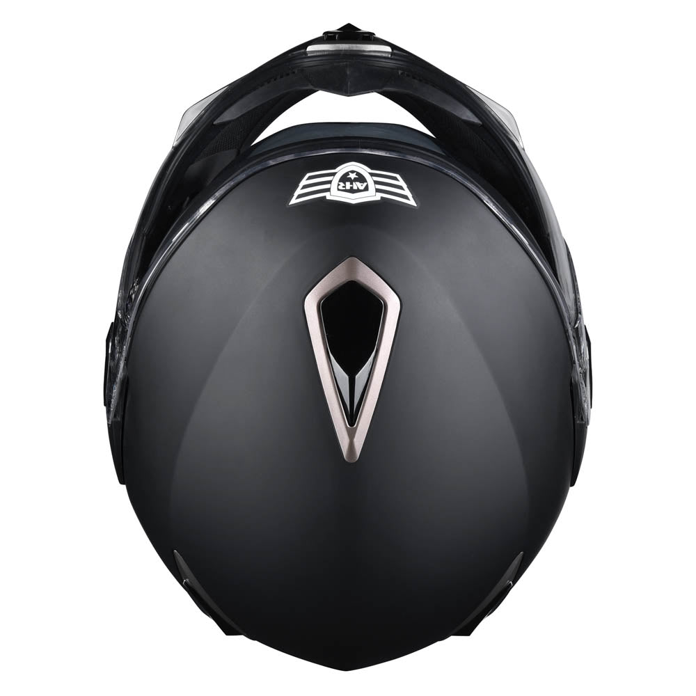 Yescom DOT Flip Up Motorcycle Helmet Full Face Dual Visors Matte Black, L Image