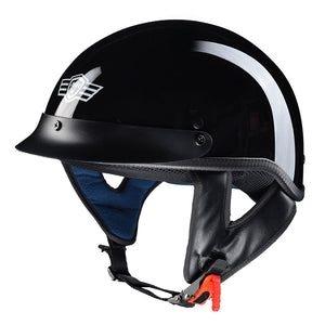 AHR RUN-C Motorcycle Half Face Helmet DOT Approved Bike Cruiser Chopper High Gloss Black XL AHR RUN-C Motorcycle Half Face Helmet DOT Approved Bike Cruiser Chopper High Gloss Black XL